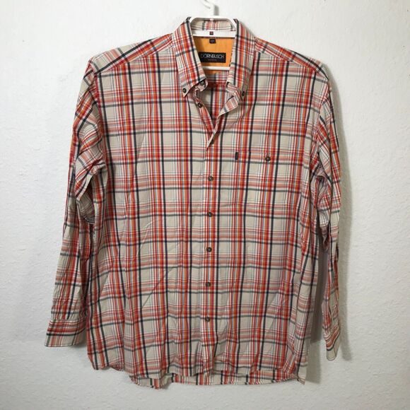 Dornbusch Shirt Men's Size L Plaid Long Sleeve Cotton Button Up Multicolor - Picture 1 of 9